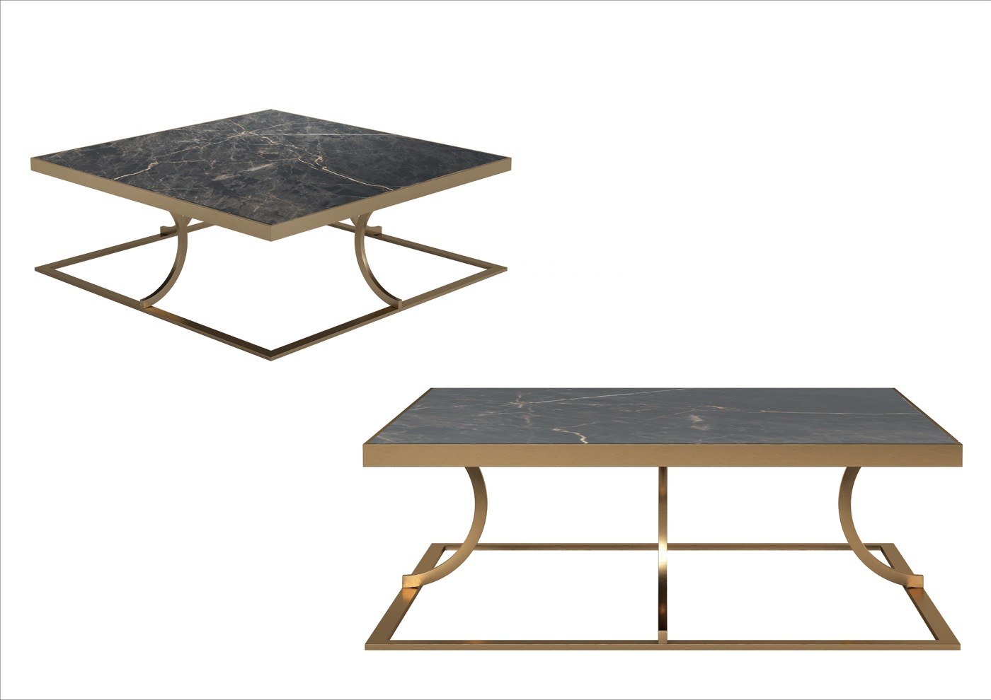 Viento designer coffee table — Chrome — ByKepi