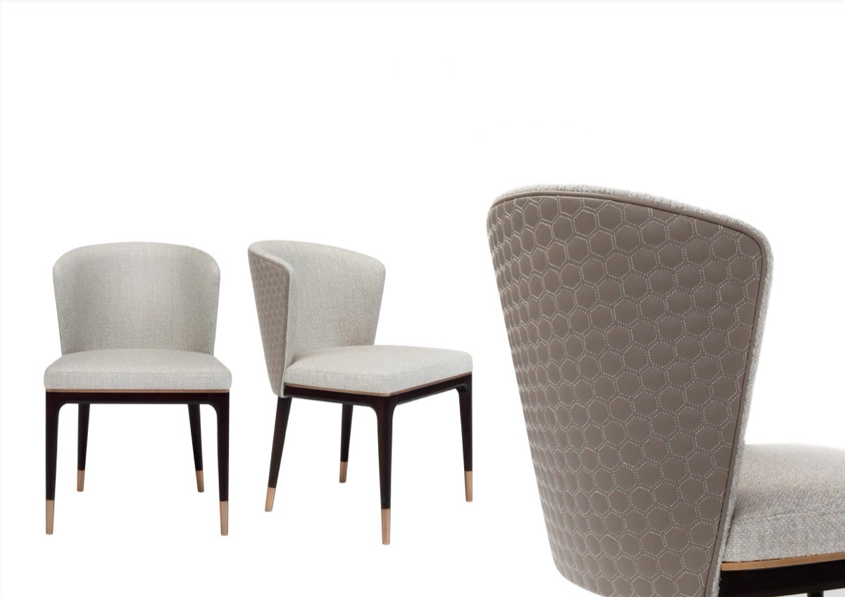 CAPITANO PLUS LB designer dining chair — Inside Textile / Outside Leather — ByKepi, Delux Interiors Auckland