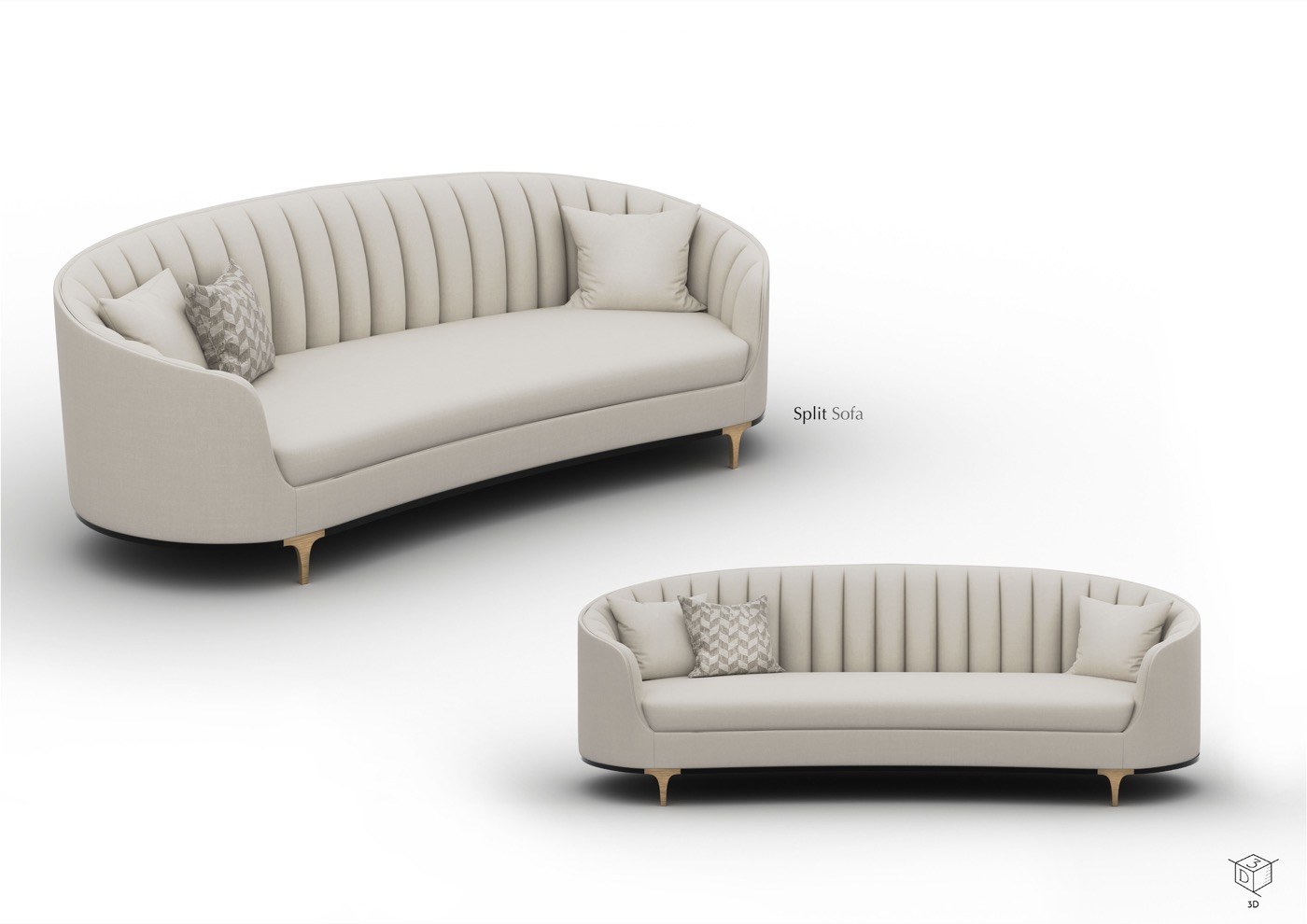 Split (upholstered) designer sofa — BYKEPI Exclusive — ByKepi