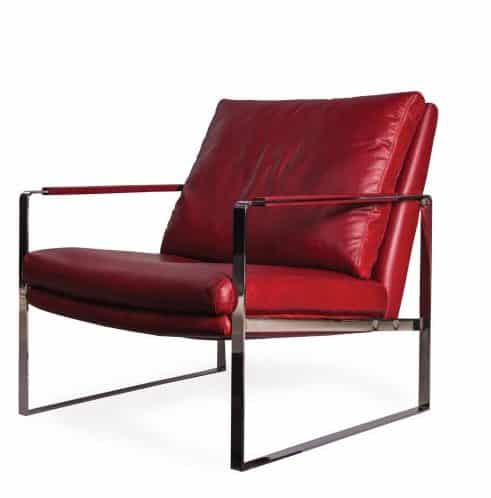 donna modern armchair red leather