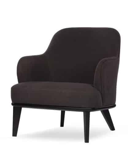 modern armchair with grey fabric upholstery