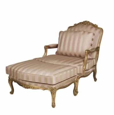 french armchair with pouff
