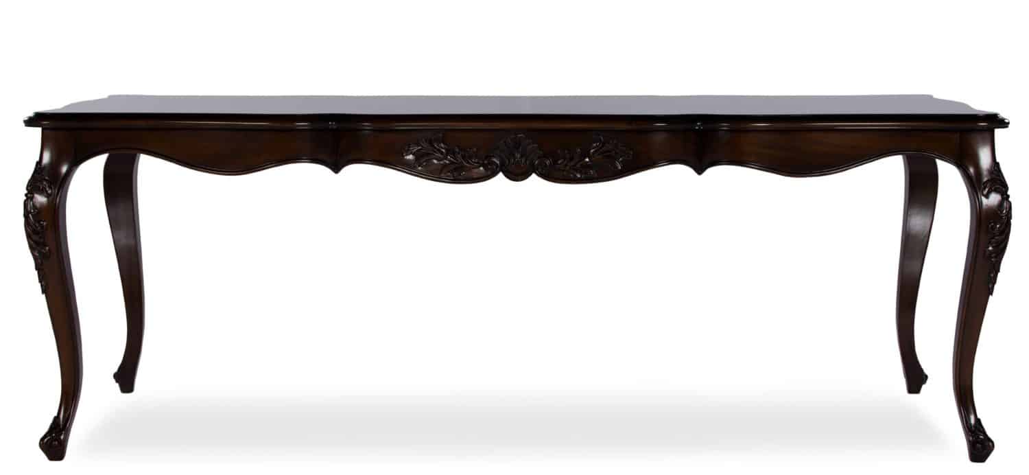 classic type wooden table with curved legs