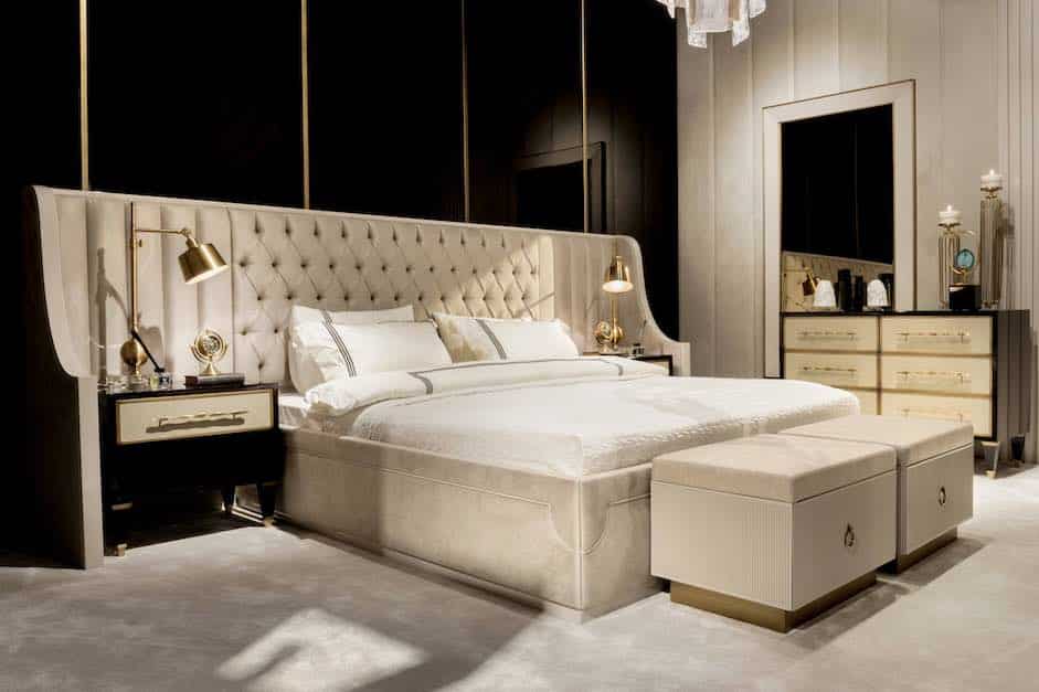 italian bed with headboard