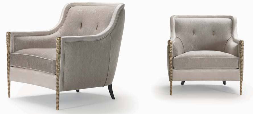Classic Luxury armchairs with golden details